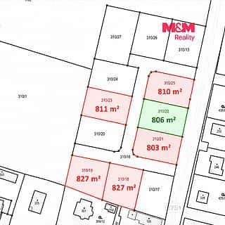 Prodej stavební parcely 806 m² Kosořice, Kosořice, okres Mladá Boleslav