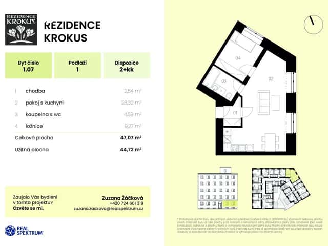Prodej bytu 2+kk 45 m2, Kuldova, Brno – Zábrdovice, okres Brno-město