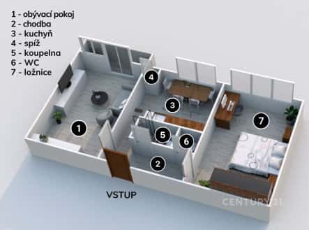 Prodej bytu, 2+1, 58 m², Krásného, Brno – Brno-Židenice, okres Brno-město