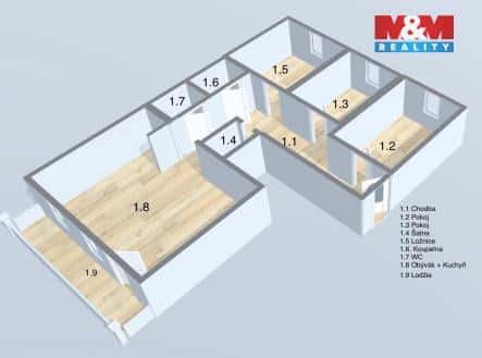 Prodej bytu, 4+kk, 86 m², Kunštátská, Poděbrady – Poděbrady III, okres Nymburk
