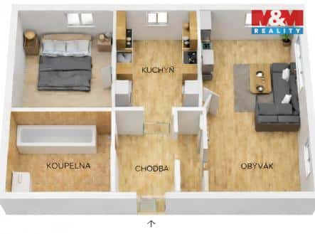 Pronájem bytu, 2+1, 64 m², Dolní Předměstí, Trutnov