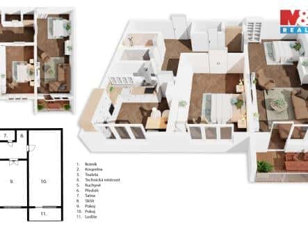 Prodej bytu, 2+1, 64 m², Hlavní třída, Ostrava – Poruba, okres Ostrava-město