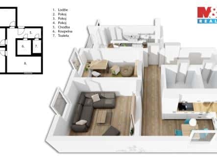 Prodej bytu, 3+1, 66 m², Hráského, Benešov