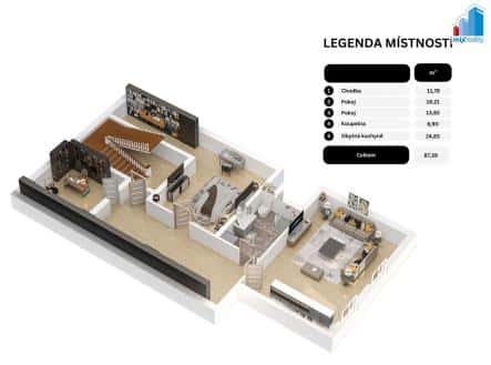 Prodej bytu, 3+kk, 87 m², Plzeňská, Chotěšov, okres Plzeň-jih