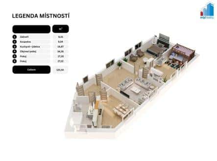 Prodej bytu, 3+1, 120 m², Plzeňská, Chotěšov, okres Plzeň-jih