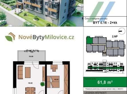 Prodej bytu, 2+kk, 64 m², Sportovní, Milovice – Mladá, okres Nymburk