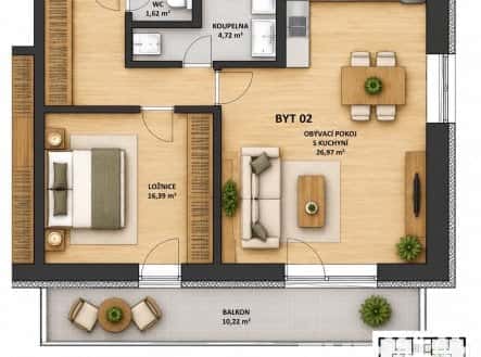 Prodej bytu, 2+kk, 54 m², Havlíčkův Brod