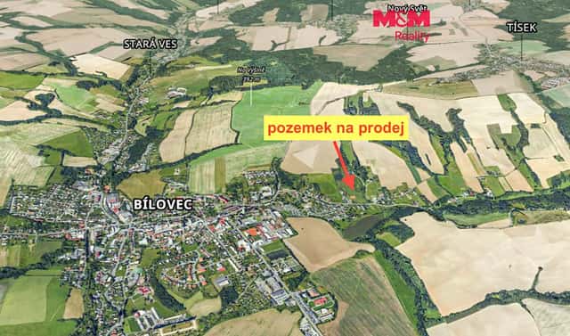 Prodej stavebního pozemku 1 138 m², 1. máje, Bílovec, okres Nový Jičín