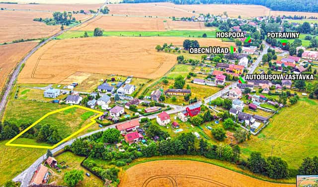 Prodej stavebního pozemku 2 867 m², Obrubce, okres Mladá Boleslav