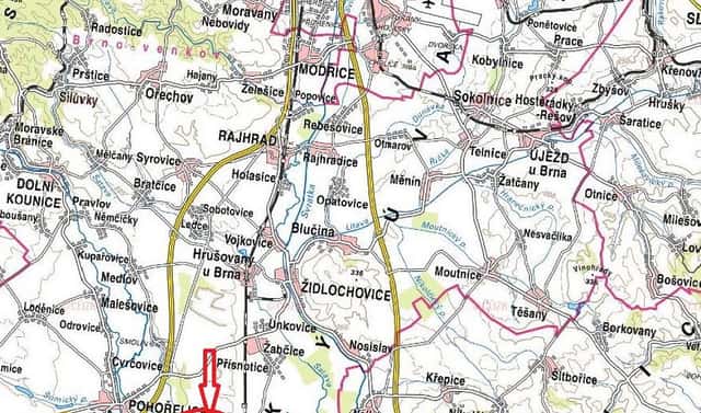 Prodej pole 4 250 m², Přibice, okres Brno-venkov