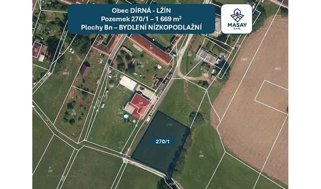 Prodej stavebního pozemku 1 669 m², Dírná – Lžín, okres Tábor