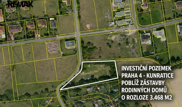 Prodej pozemku 3 468 m², Na jahodách, Praha 4 – Kunratice