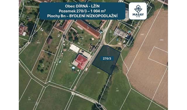Prodej stavebního pozemku 1 004 m², Dírná – Lžín, okres Tábor