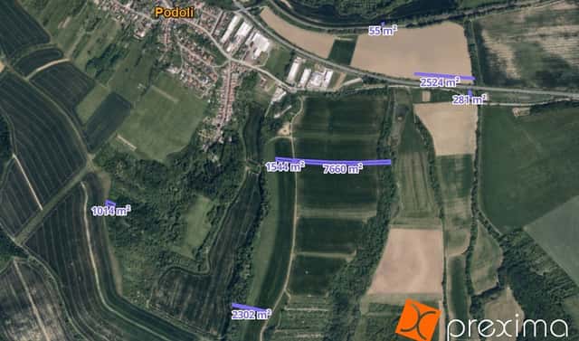 Prodej pole 1 031 m², Podolí, okres Uherské Hradiště