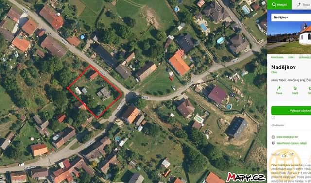 Prodej stavebního pozemku 1 387 m², 5. května, Nadějkov, okres Tábor
