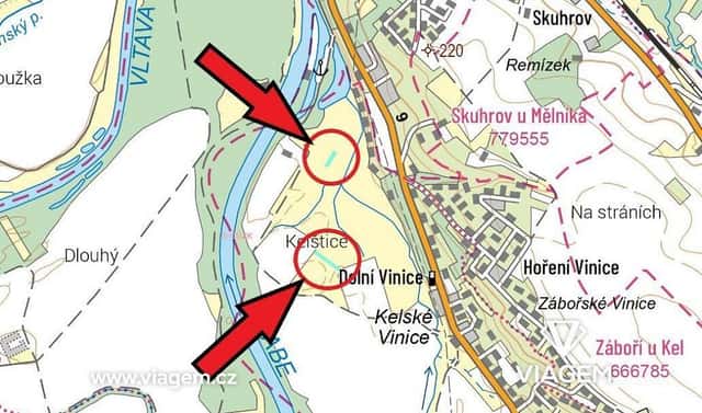 Prodej pole 1 023 m², Kly, okres Mělník