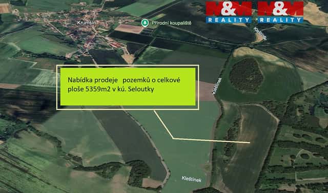 Prodej pole 5 359 m², Seloutky, okres Prostějov