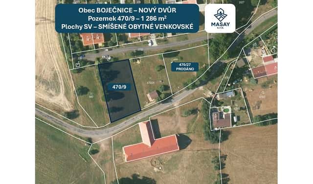 Prodej stavebního pozemku 1 286 m², Bor – Boječnice, okres Tachov