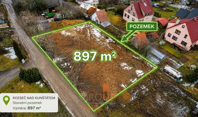 Prodej stavebního pozemku 897 m², Rozseč nad Kunštátem, okres Blansko