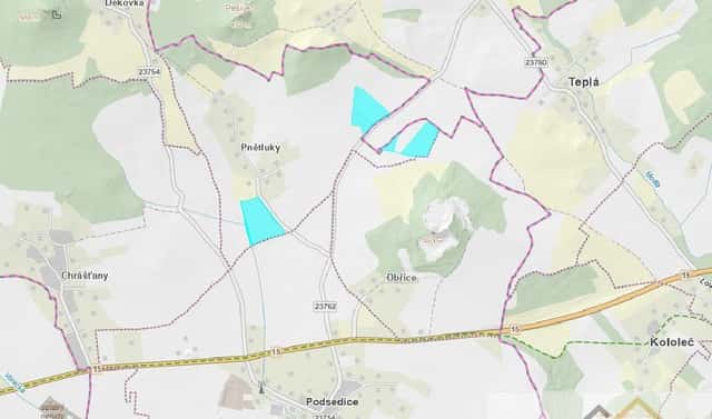 Prodej pole 32 604 m², Podsedice – Pnětluky, okres Litoměřice