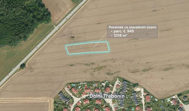 Prodej stavebního pozemku 3 318 m², Dolní Třebonín, okres Český Krumlov