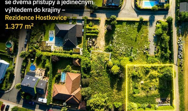 Prodej stavebního pozemku 1 377 m², Tršice – Hostkovice, okres Olomouc