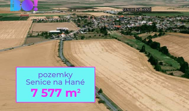 Prodej pole 7 577 m², Senice na Hané, okres Olomouc