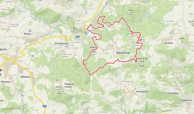 Prodej lesa 37 567 m², Vacovice, okres Strakonice