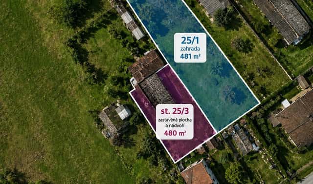 Prodej stavebního pozemku 961 m², Kojice, okres Pardubice