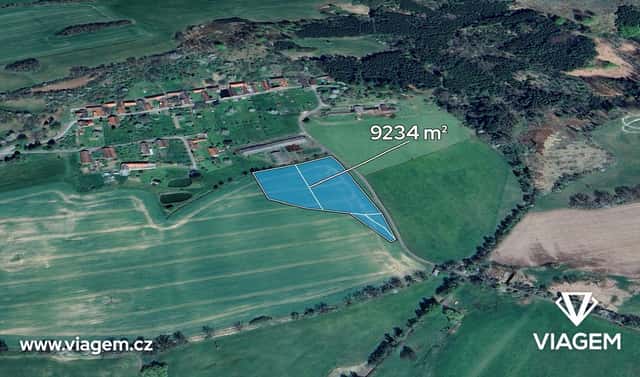 Prodej pole 1 539 m², Jistebnice, okres Tábor