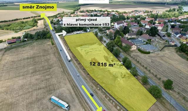 Prodej komerčního pozemku 12 815 m², Branišovice, okres Brno-venkov