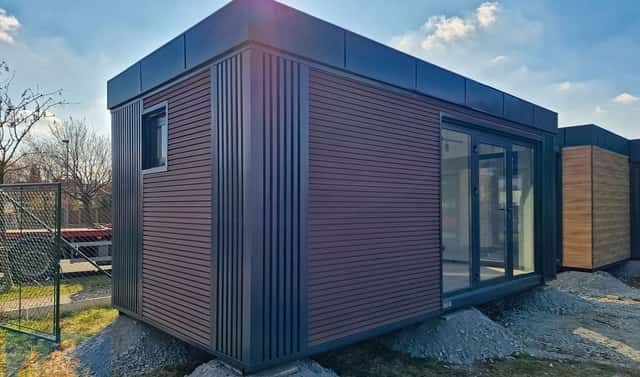 Modulový prefabrikovaný zateplený víceúčelový domek, Keltská, Zbuzany, okres Praha-západ