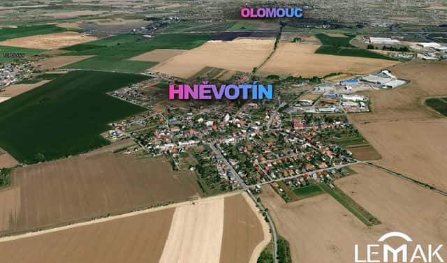 Prodej stavebního pozemku 1 488 m², Hněvotín, okres Olomouc