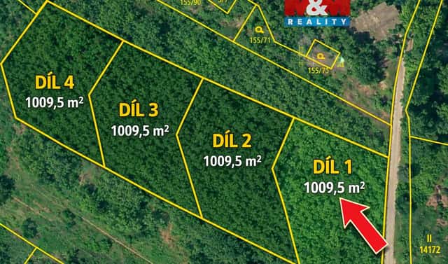 Prodej louky 1 009 m², Velké Popovice, okres Praha-východ