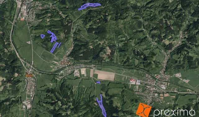 Prodej lesa 38 370 m², Janová, okres Vsetín