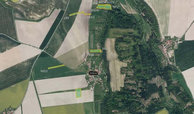 Prodej pole 12 607 m², Luže – Srbce, okres Chrudim