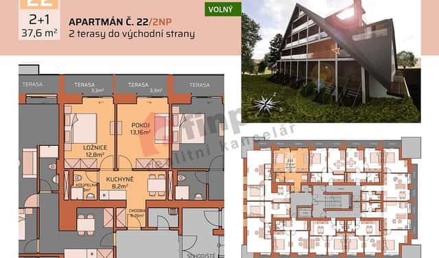 Prodej bytu 2+1 38 m², Benecko – Štěpanická Lhota, okres Semily