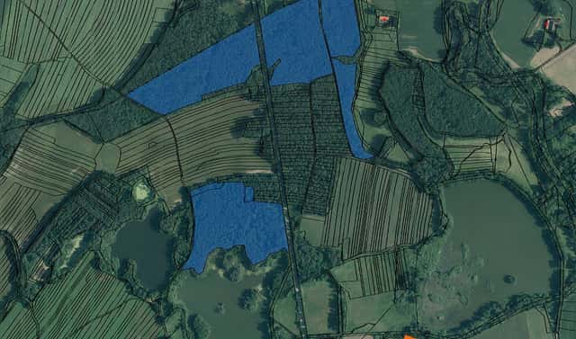 Prodej lesa 4 592 m², Ponědraž, okres Jindřichův Hradec