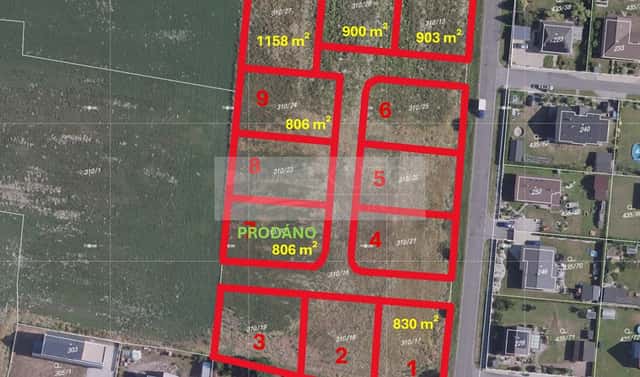 Prodej stavebního pozemku 806 m², Kosořice, okres Mladá Boleslav
