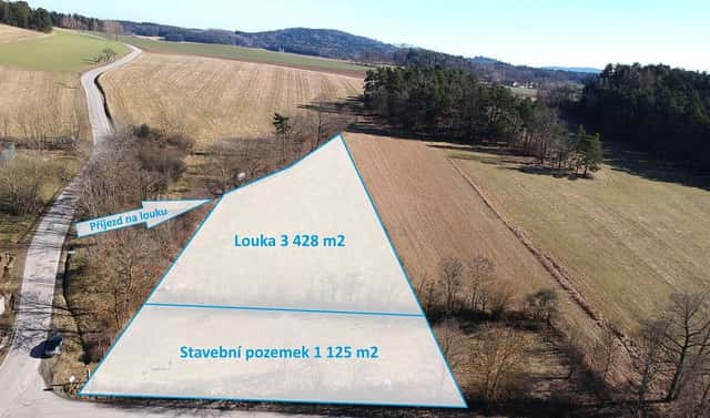 Prodej stavebního pozemku 4 553 m², Bílsko, okres Strakonice