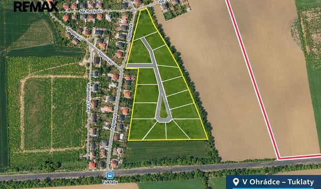 Prodej stavebního pozemku 20 106 m², Tuklaty, okres Kolín