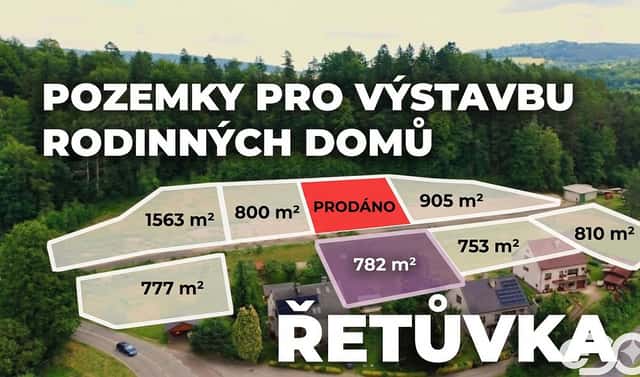 Prodej stavebního pozemku 782 m², Řetůvka, okres Ústí nad Orlicí
