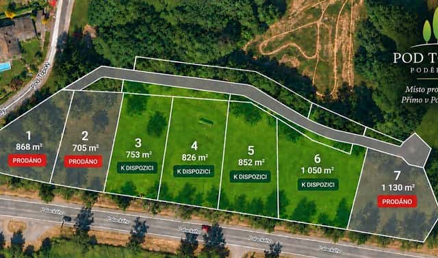 Prodej stavebního pozemku 826 m², Pod Topoly, Poděbrady, okres Nymburk