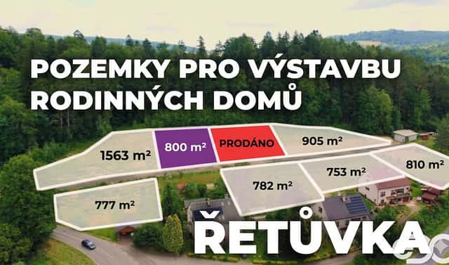 Prodej stavebního pozemku 800 m², Řetůvka, okres Ústí nad Orlicí