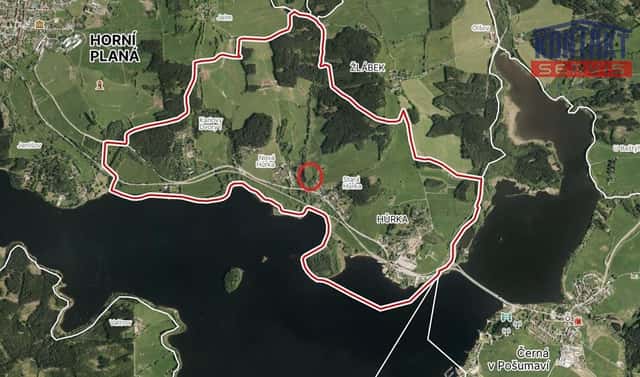 Prodej komerčního pozemku 3 355 m², Horní Planá – Hůrka, okres Český Krumlov