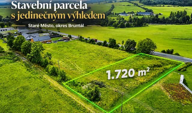 Prodej stavebního pozemku 1 720 m², Staré Město, okres Bruntál
