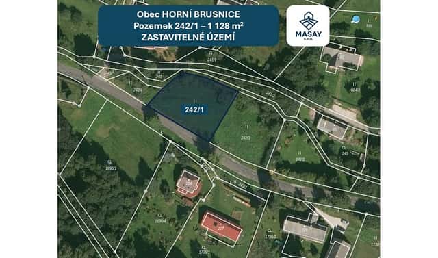 Prodej stavebního pozemku 1 128 m², Horní Brusnice, okres Trutnov