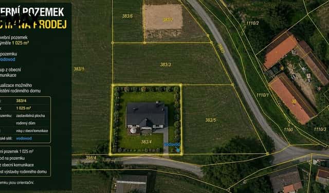 Prodej stavebního pozemku 1 025 m², Hořice, okres Pelhřimov