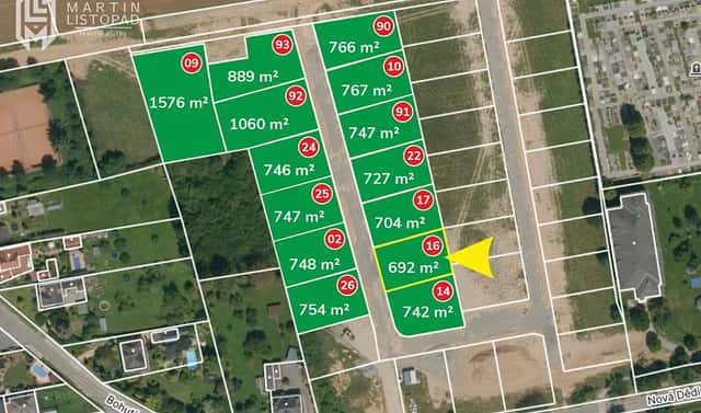 Prodej stavebního pozemku 692 m², Nová dědina, Bludov, okres Šumperk