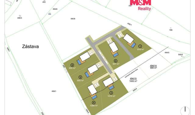 Prodej stavebního pozemku 800 m², Újezd u Sezemic – Zástava, okres Pardubice